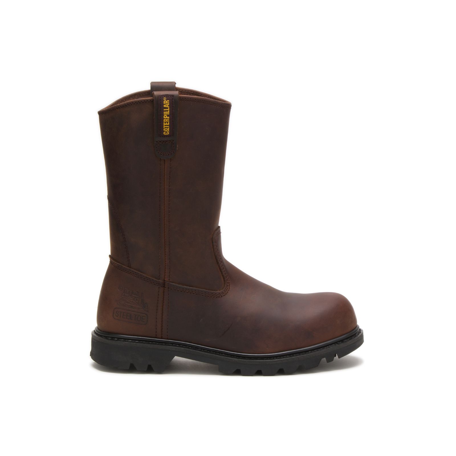 Caterpillar Boots Online - Caterpillar Revolver Steel Toe Mens Work Boots Brown (710834-YJM)